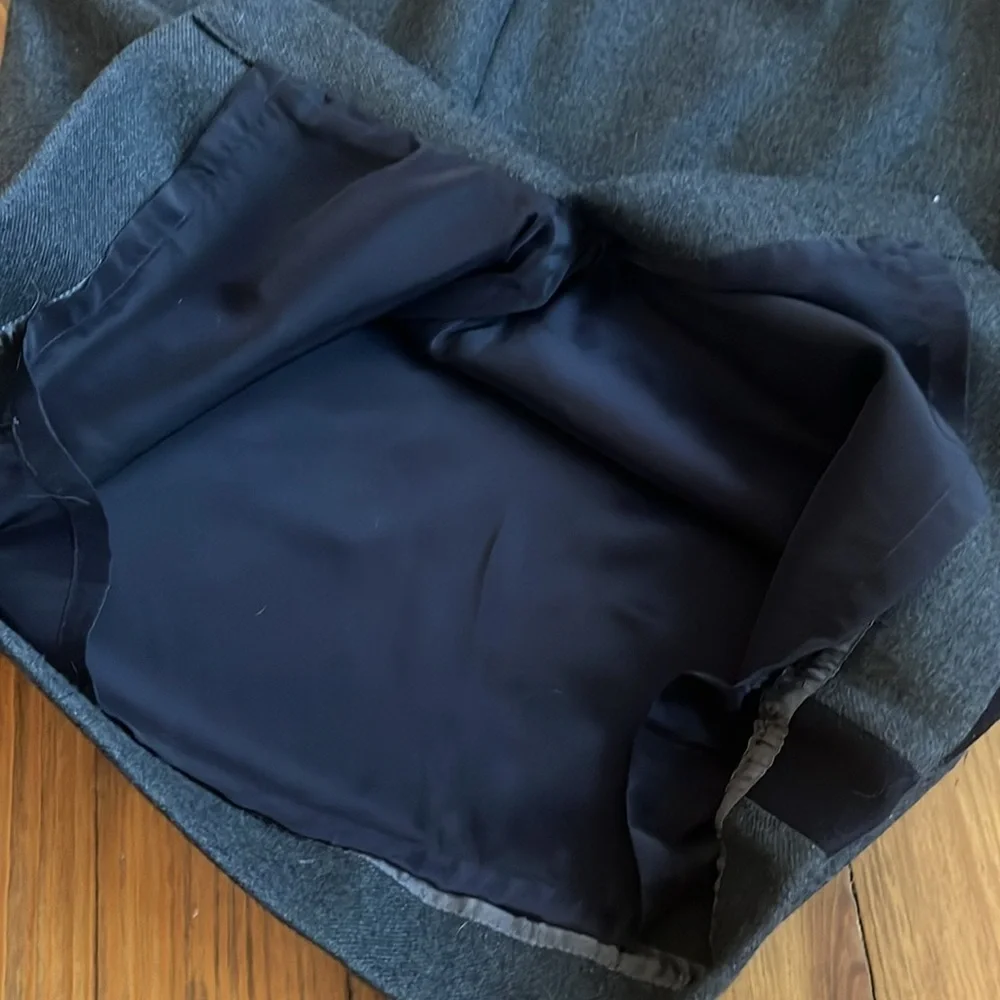 J.Crew No.2 Pencil Navy Gray Wool Skirt‎ Size 4 100% Wool